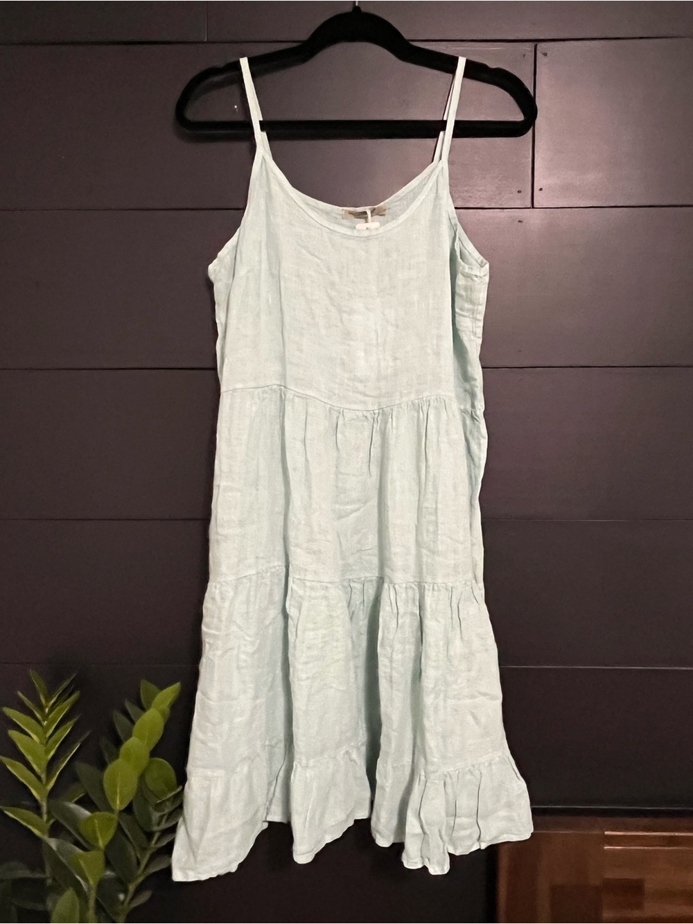 VALENTINA NALDI Linen Beach Summer Sleeveless Mini Dress Sz L NWT